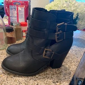 never worn black booties, size 10